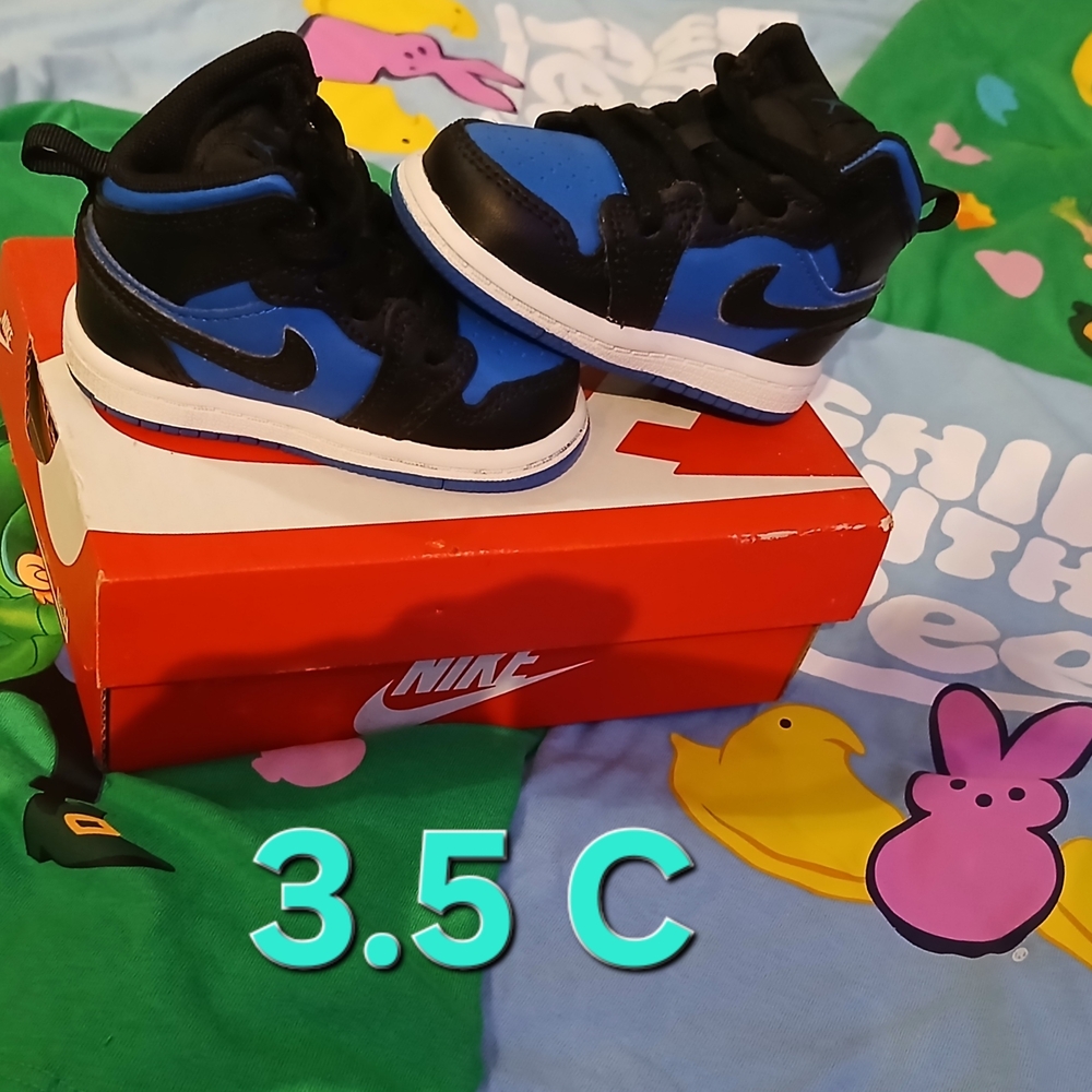 Nike Kids' High-Top Sneakers - Black and Blue
